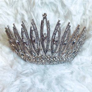 Gothic Silver Crystal Bridal Crown